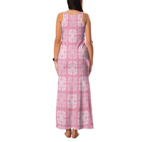 Pink Palaka Quilt Hawaii Family Matching Tank Maxi Dress and Hawaiian Shirt Traditional Hawaii-plaid Pattern - Polynesian Pride