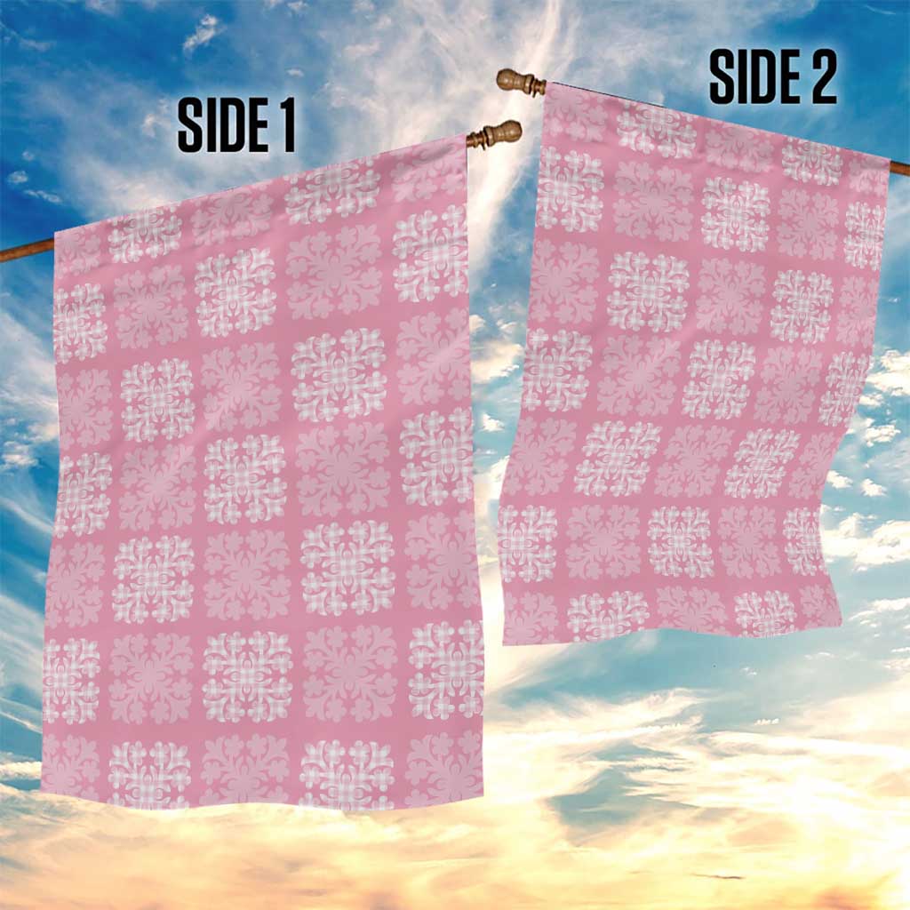 Pink Palaka Quilt Hawaii Garden Flag Traditional Hawaii-plaid Pattern - Polynesian Pride