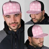 Pink Palaka Quilt Hawaii Mesh Trucker Cap Traditional Hawaii-plaid Pattern - Polynesian Pride
