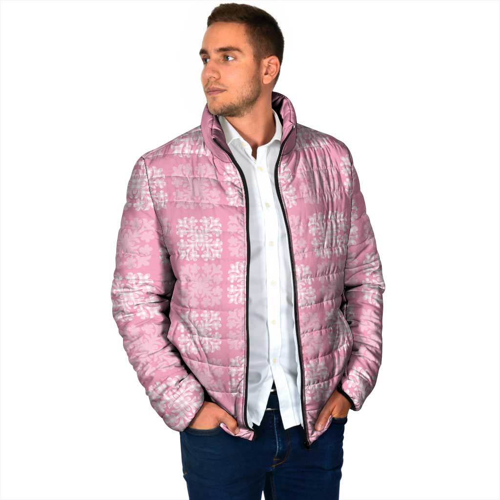 Pink Palaka Quilt Hawaii Padded Jacket Traditional Hawaii-plaid Pattern - Polynesian Pride