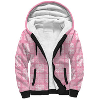 Pink Palaka Quilt Hawaii Sherpa Hoodie Traditional Hawaii-plaid Pattern - Polynesian Pride