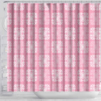 Pink Palaka Quilt Hawaii Shower Curtain Traditional Hawaii-plaid Pattern - Polynesian Pride
