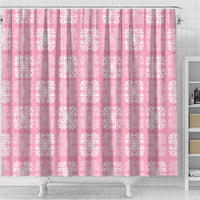 Pink Palaka Quilt Hawaii Shower Curtain Traditional Hawaii-plaid Pattern - Polynesian Pride