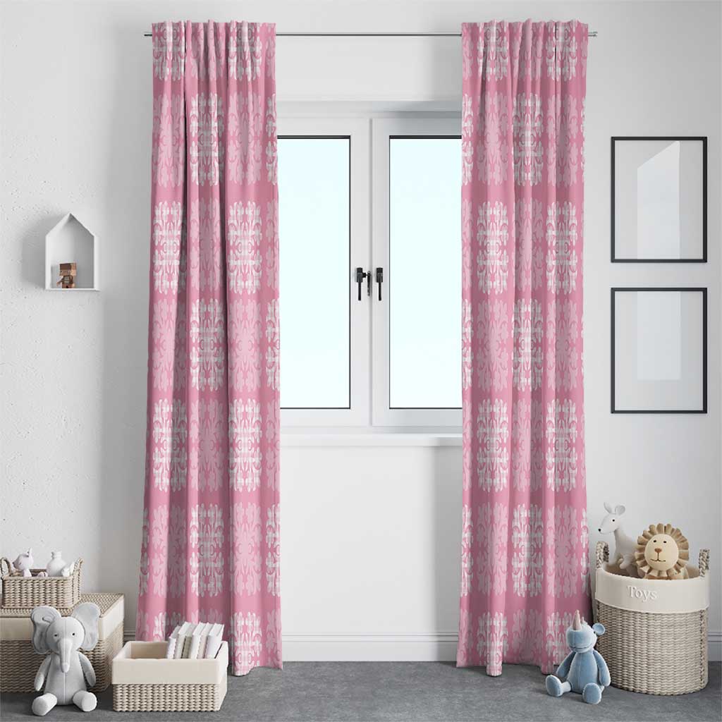 Pink Palaka Quilt Hawaii Window Curtain Traditional Hawaii-plaid Pattern - Polynesian Pride