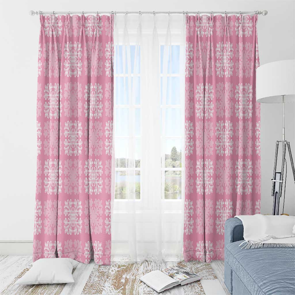 Pink Palaka Quilt Hawaii Window Curtain Traditional Hawaii-plaid Pattern - Polynesian Pride