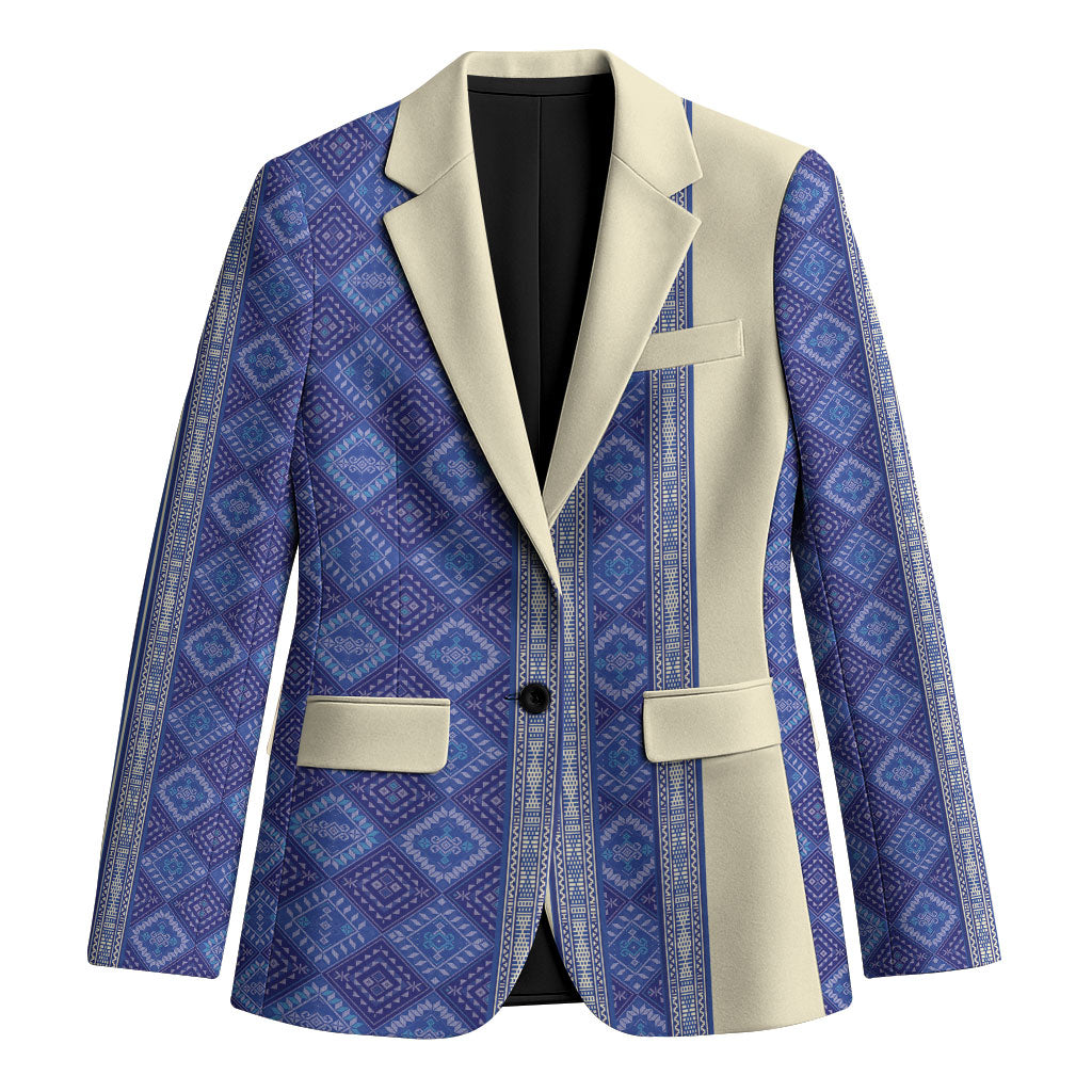 Mabuhay Philippines Festival Blazer Yakan Modern Filipiniana Inspired LT14 Unisex Blue - Polynesian Pride