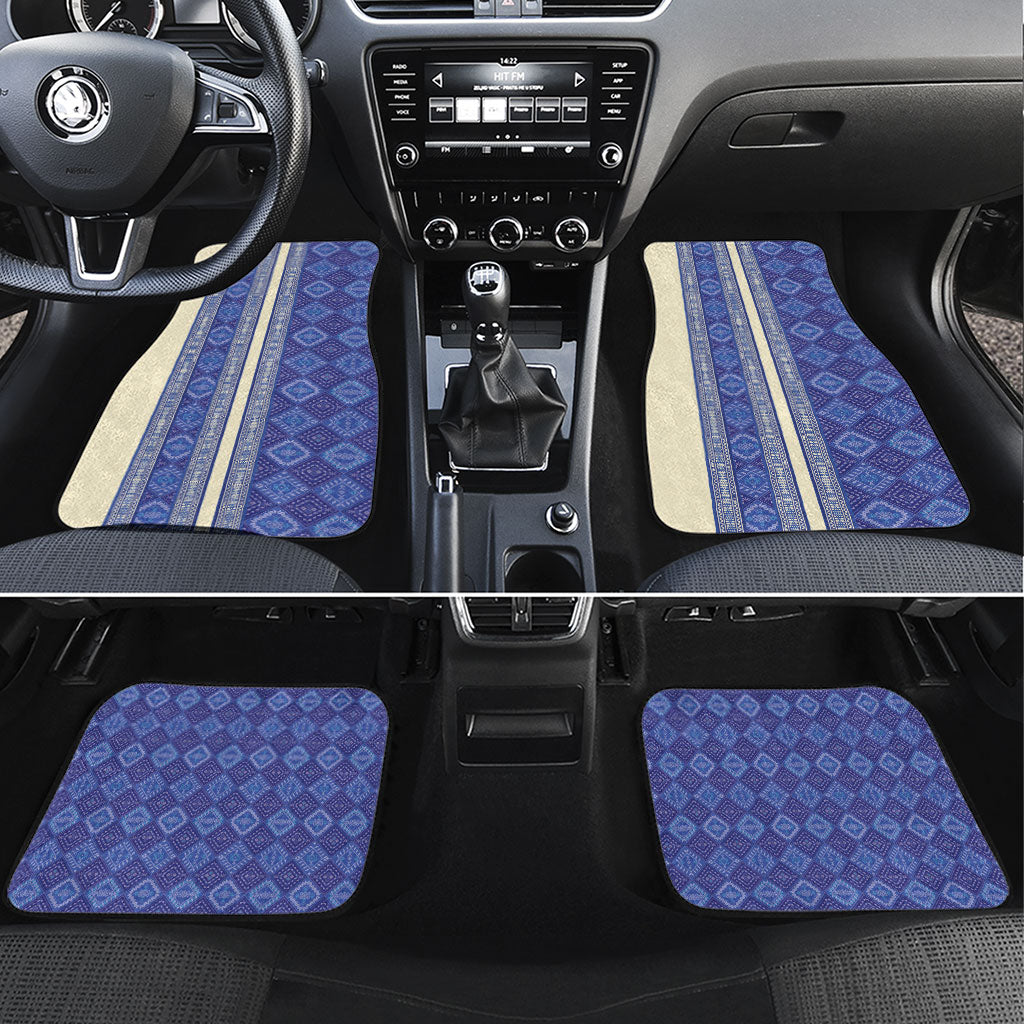 Mabuhay Philippines Festival Car Mats Yakan Modern Filipiniana Inspired LT14 Set 4pcs Blue - Polynesian Pride