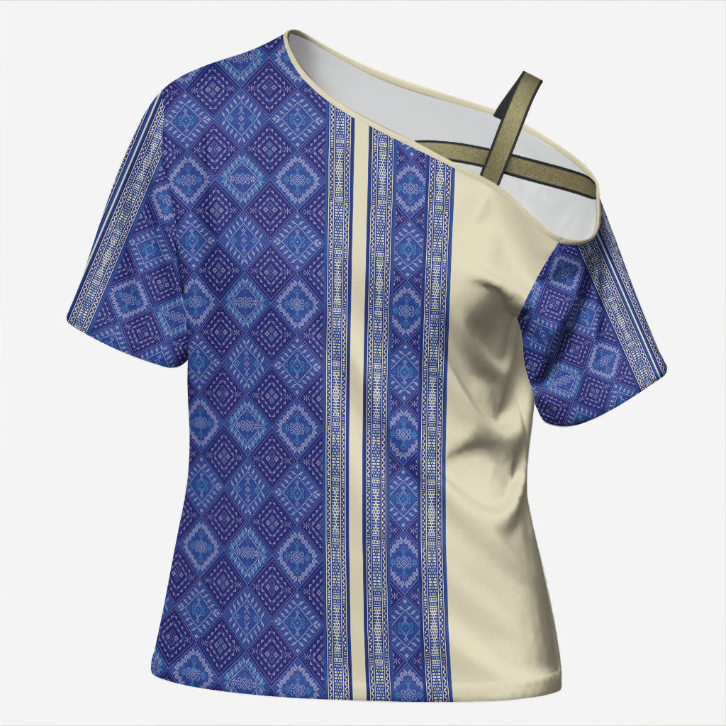 Mabuhay Philippines Festival Cross Shoulder Shirt Yakan Modern Filipiniana Inspired