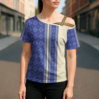 Mabuhay Philippines Festival Cross Shoulder Shirt Yakan Modern Filipiniana Inspired LT14 - Polynesian Pride
