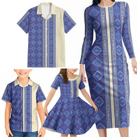 Mabuhay Philippines Festival Family Matching Long Sleeve Bodycon Dress and Hawaiian Shirt Yakan Modern Filipiniana Inspired LT14 - Polynesian Pride