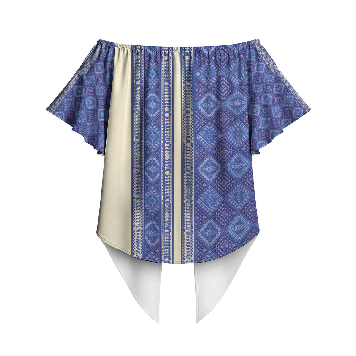 Mabuhay Philippines Festival Off Shoulder Wrap Waist Top Yakan Modern Filipiniana Inspired LT14 - Polynesian Pride