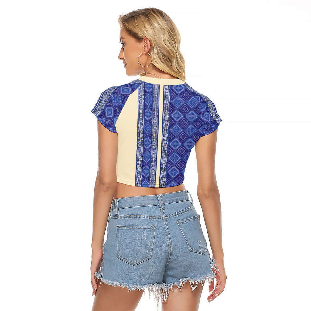 Mabuhay Philippines Festival Raglan Cropped T Shirt Yakan Modern Filipiniana Inspired LT14 - Polynesian Pride