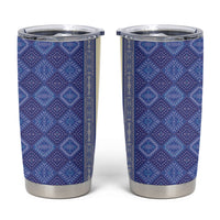 Mabuhay Philippines Festival Tumbler Cup Yakan Modern Filipiniana Inspired LT14 Blue - Polynesian Pride