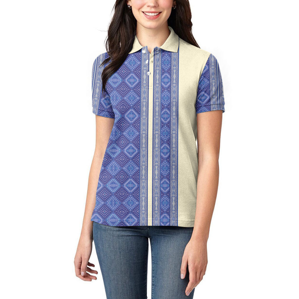 Mabuhay Philippines Festival Women Polo Shirt Yakan Modern Filipiniana Inspired LT14 - Polynesian Pride