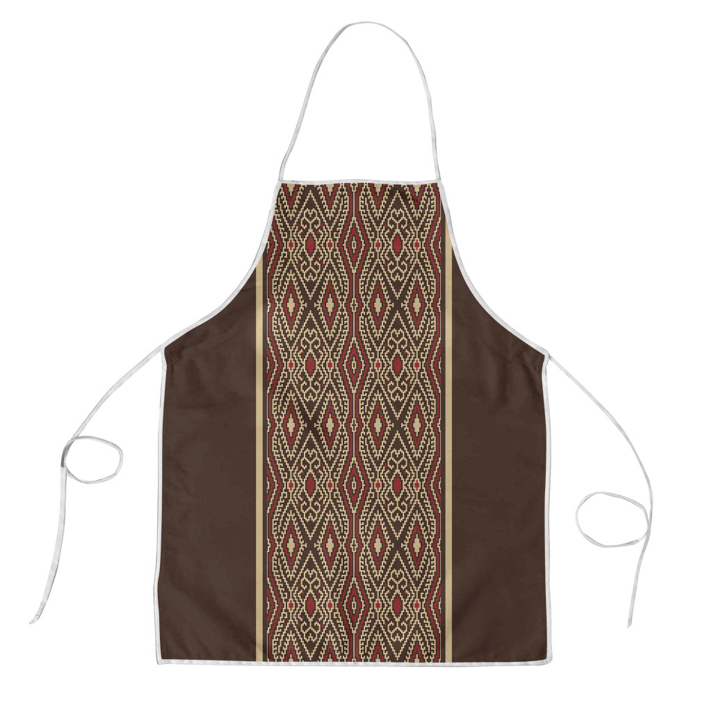 Mabuhay Philippines Festival Apron Tnalak Modern Filipiniana Inspired LT14 Brown - Polynesian Pride