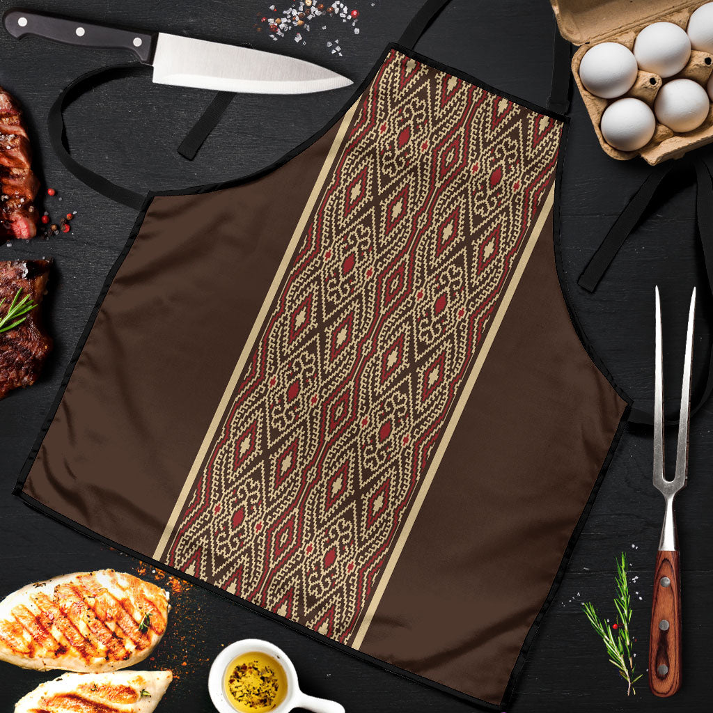 Mabuhay Philippines Festival Apron Tnalak Modern Filipiniana Inspired LT14 Brown - Polynesian Pride