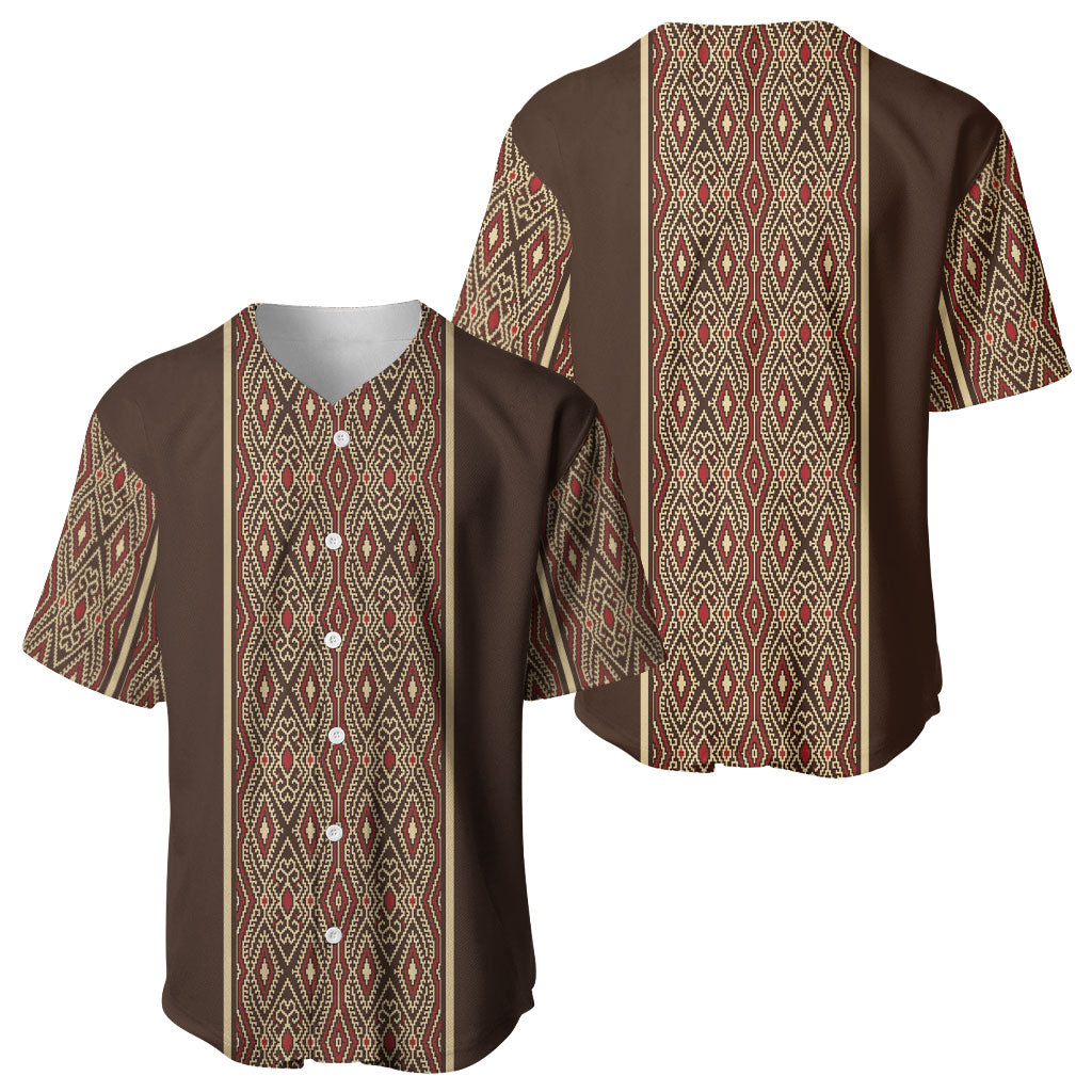 Mabuhay Philippines Festival Baseball Jersey Tnalak Modern Filipiniana Inspired LT14 - Polynesian Pride