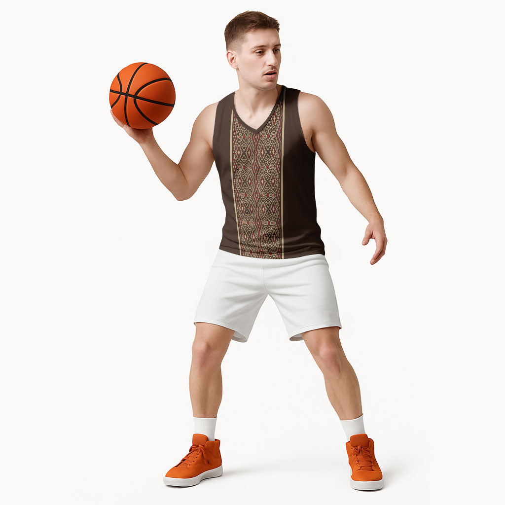 Mabuhay Philippines Festival Basketball Jersey Tnalak Modern Filipiniana Inspired LT14 - Polynesian Pride