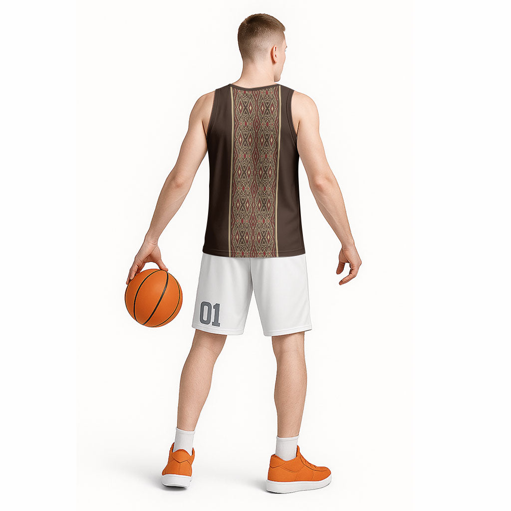 Mabuhay Philippines Festival Basketball Jersey Tnalak Modern Filipiniana Inspired LT14 - Polynesian Pride