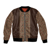 Mabuhay Philippines Festival Bomber Jacket Tnalak Modern Filipiniana Inspired LT14 Unisex Brown - Polynesian Pride