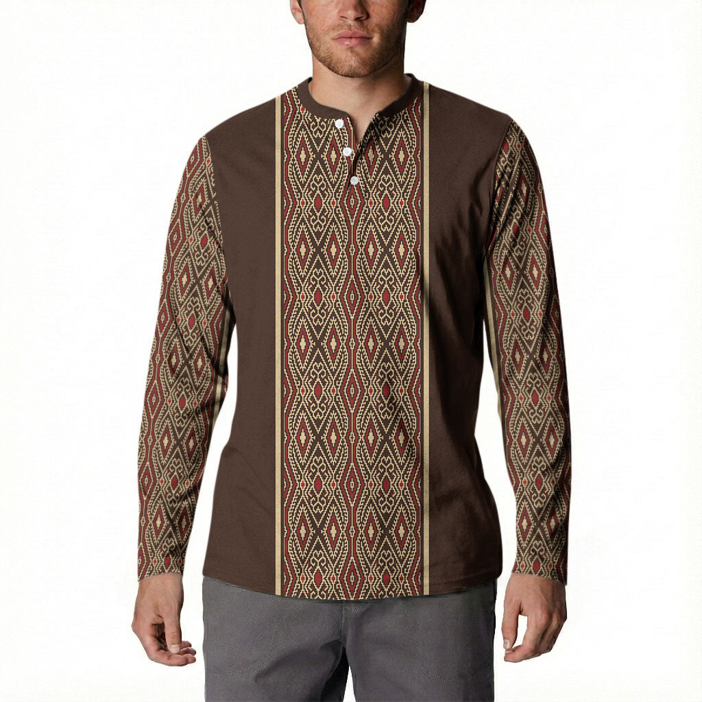 Mabuhay Philippines Festival Button Sweatshirt Tnalak Modern Filipiniana Inspired LT14 - Polynesian Pride