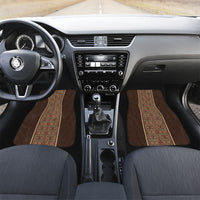 Mabuhay Philippines Festival Car Mats Tnalak Modern Filipiniana Inspired LT14 Set 2pcs - Front Brown - Polynesian Pride