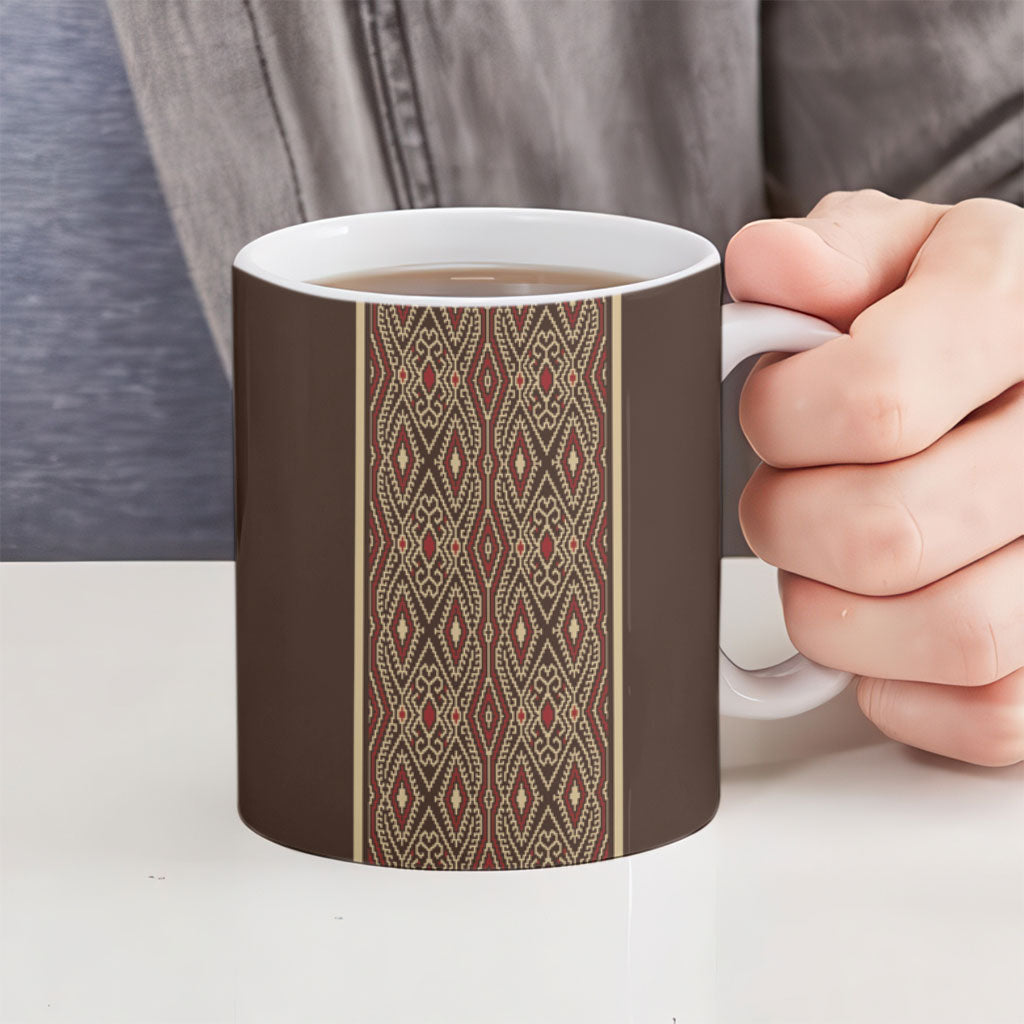 Mabuhay Philippines Festival Ceramic Mug Tnalak Modern Filipiniana Inspired LT14 - Polynesian Pride