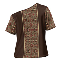Mabuhay Philippines Festival Cross Shoulder Shirt Tnalak Modern Filipiniana Inspired LT14 - Polynesian Pride