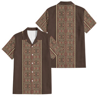 Mabuhay Philippines Festival Family Matching Long Sleeve Bodycon Dress and Hawaiian Shirt Tnalak Modern Filipiniana Inspired LT14 Dad's Shirt - Short Sleeve Brown - Polynesian Pride