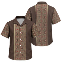 Mabuhay Philippines Festival Family Matching Long Sleeve Bodycon Dress and Hawaiian Shirt Tnalak Modern Filipiniana Inspired LT14 Son's Shirt Brown - Polynesian Pride