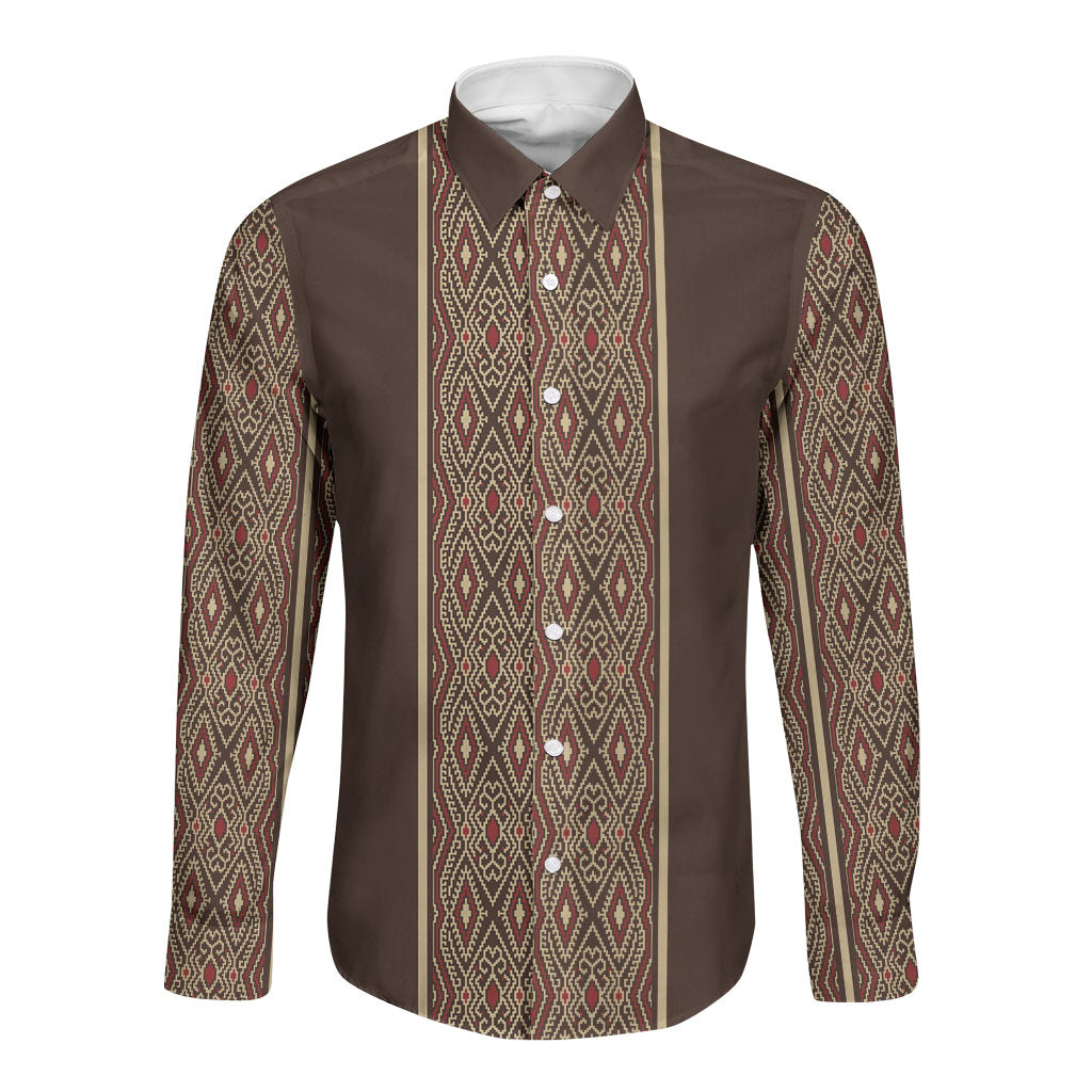 Mabuhay Philippines Festival Long Sleeve Button Shirt Tnalak Modern Filipiniana Inspired