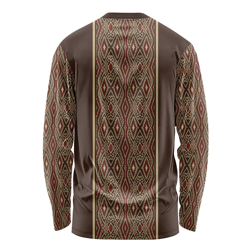 Mabuhay Philippines Festival Long Sleeve Shirt Tnalak Modern Filipiniana Inspired LT14 - Polynesian Pride