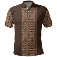 Mabuhay Philippines Festival Polo Shirt Tnalak Modern Filipiniana Inspired LT14 Brown - Polynesian Pride
