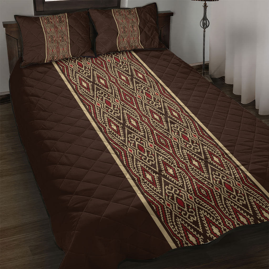 Mabuhay Philippines Festival Quilt Bed Set Tnalak Modern Filipiniana Inspired LT14 Brown - Polynesian Pride