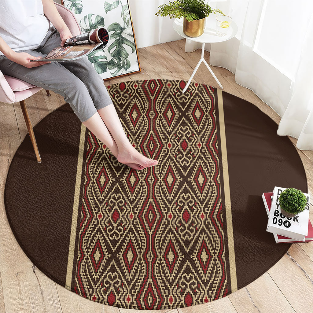 Mabuhay Philippines Festival Round Carpet Tnalak Modern Filipiniana Inspired LT14 - Polynesian Pride