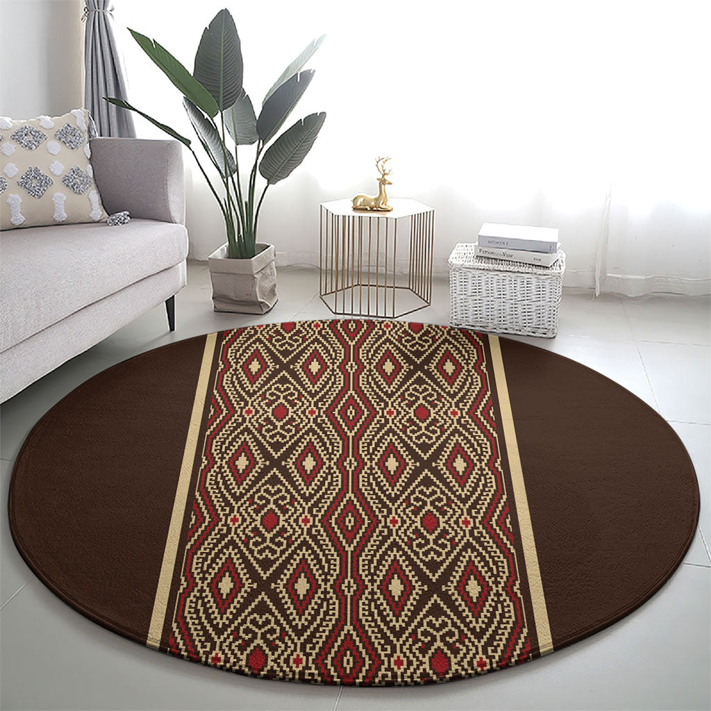 Mabuhay Philippines Festival Round Carpet Tnalak Modern Filipiniana Inspired LT14 - Polynesian Pride