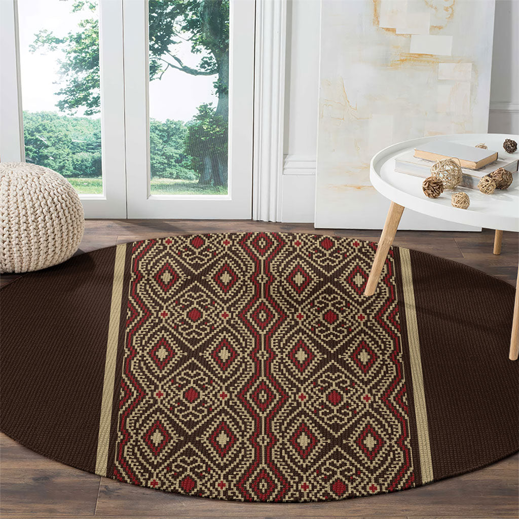 Mabuhay Philippines Festival Round Carpet Tnalak Modern Filipiniana Inspired LT14 - Polynesian Pride
