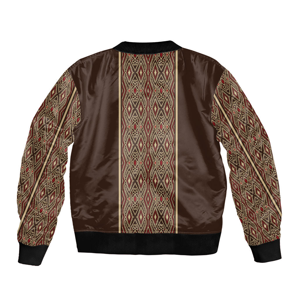 Mabuhay Philippines Festival Sleeve Zip Bomber Jacket Tnalak Modern Filipiniana Inspired LT14 - Polynesian Pride