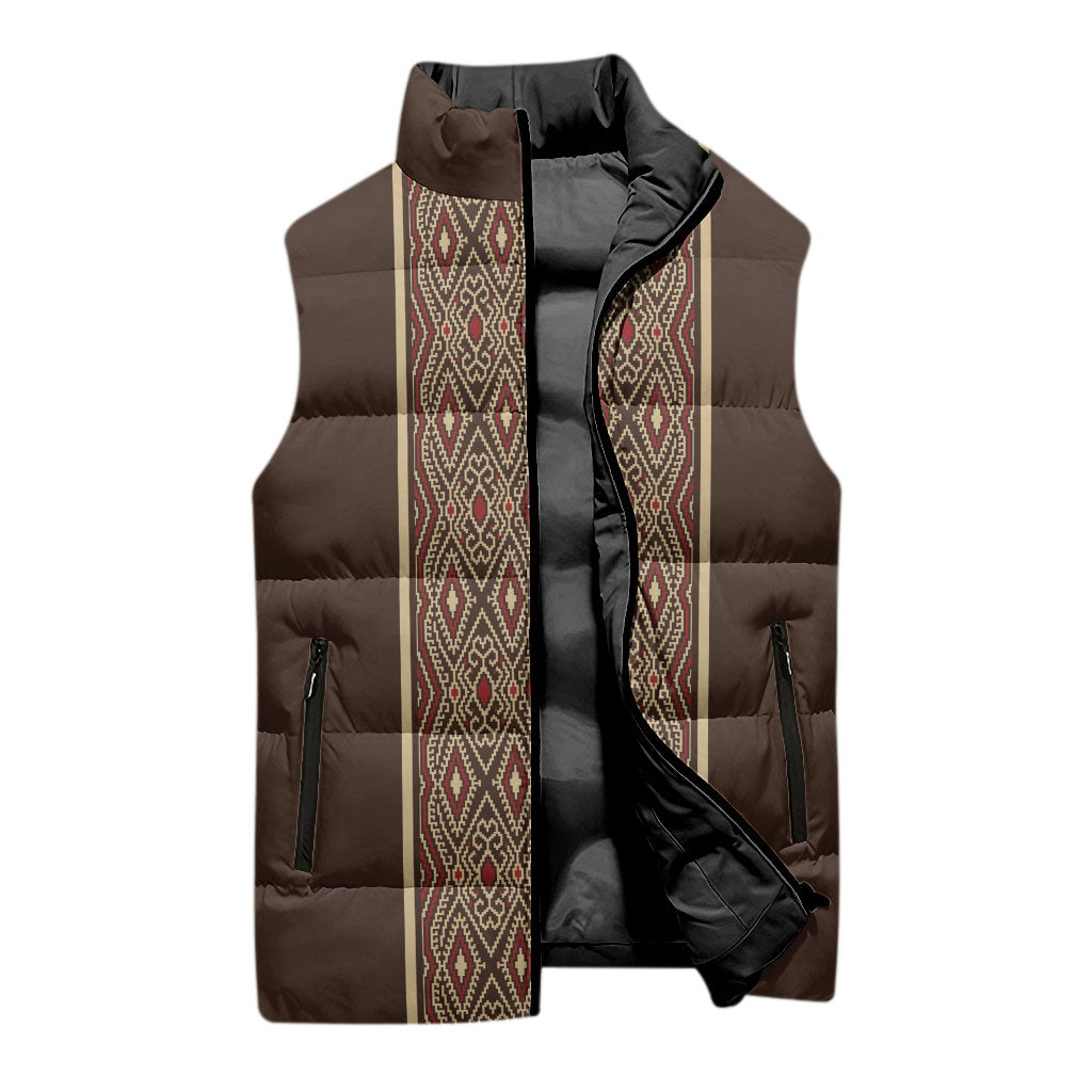 Mabuhay Philippines Festival Sleeveless Puffer Jacket Tnalak Modern Filipiniana Inspired LT14 - Polynesian Pride