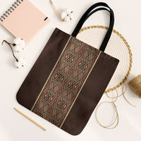Mabuhay Philippines Festival Tote Bag Tnalak Modern Filipiniana Inspired LT14 Black Strap One Size Brown - Polynesian Pride