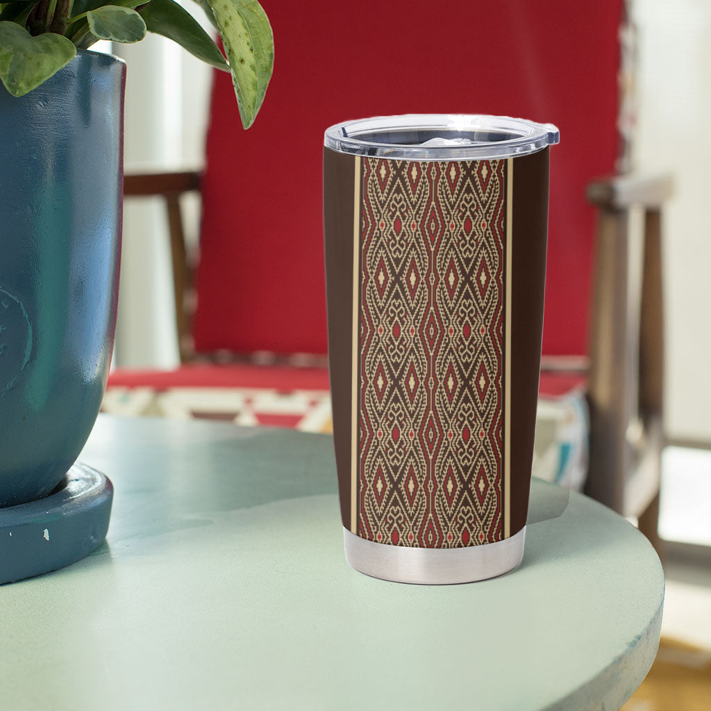 Mabuhay Philippines Festival Tumbler Cup Tnalak Modern Filipiniana Inspired LT14 - Polynesian Pride