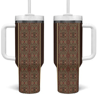 Mabuhay Philippines Festival Tumbler With Handle Tnalak Modern Filipiniana Inspired LT14 One Size: 40 oz Brown - Polynesian Pride