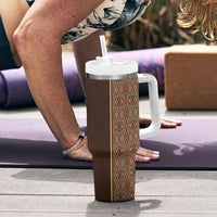 Mabuhay Philippines Festival Tumbler With Handle Tnalak Modern Filipiniana Inspired LT14 - Polynesian Pride