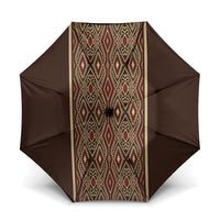 Mabuhay Philippines Festival Umbrella Tnalak Modern Filipiniana Inspired LT14 One Size Folded 11.42 inch Opened Diameter 37.4 inch Brown - Polynesian Pride