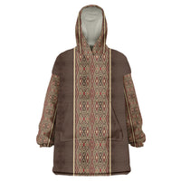 Mabuhay Philippines Festival Wearable Blanket Hoodie Tnalak Modern Filipiniana Inspired LT14 One Size Brown - Polynesian Pride