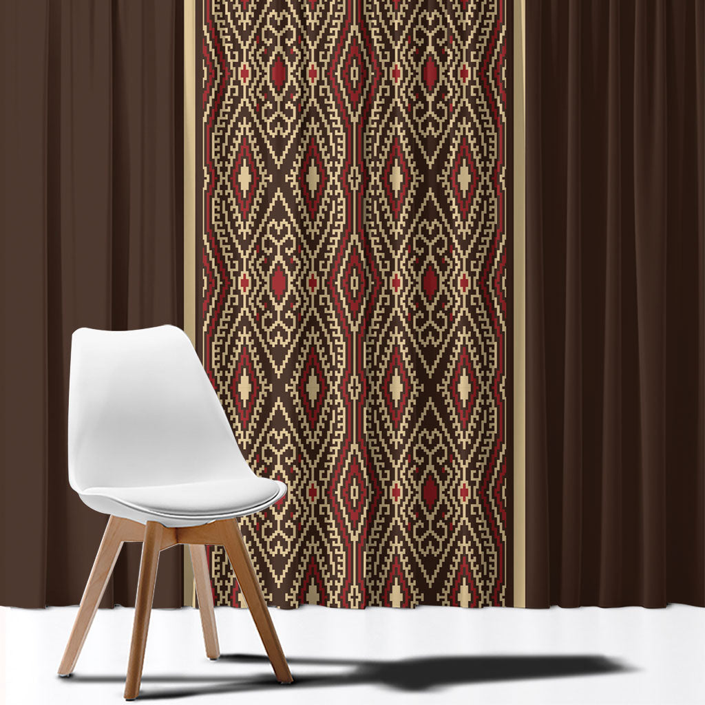 Mabuhay Philippines Festival Window Curtain Tnalak Modern Filipiniana Inspired LT14 - Polynesian Pride