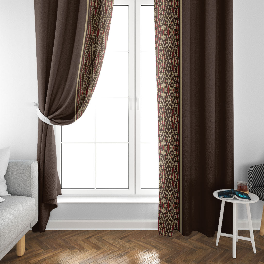 Mabuhay Philippines Festival Window Curtain Tnalak Modern Filipiniana Inspired LT14 - Polynesian Pride