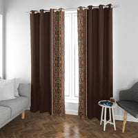 Mabuhay Philippines Festival Window Curtain Tnalak Modern Filipiniana Inspired LT14 With Grommets Brown - Polynesian Pride