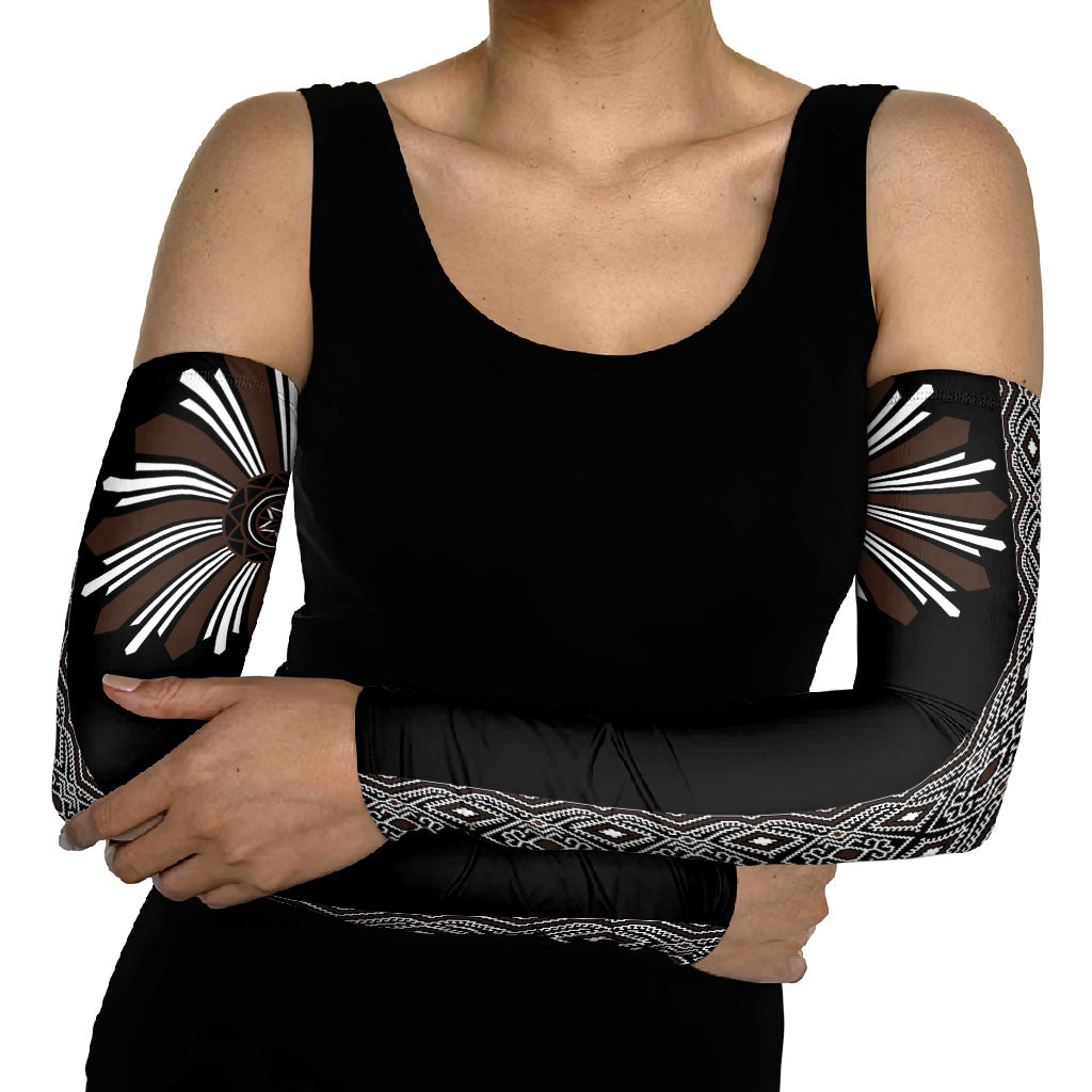 Mabuhay Philippines Festival Arm Sleeves Araw Tnalak Modern Filipiniana Inspired LT14 - Polynesian Pride
