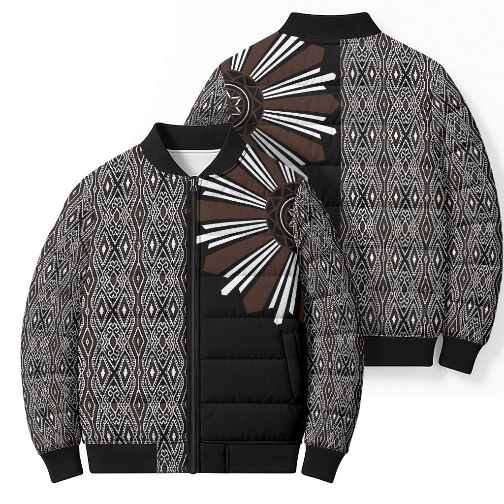 Mabuhay Philippines Festival Bomber Puffer Jacket Araw Tnalak Modern Filipiniana Inspired LT14 - Polynesian Pride